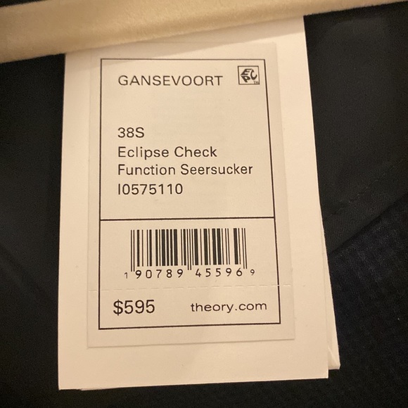 NWT theory eclipse check blazer men’s sz38S - Picture 4 of 5